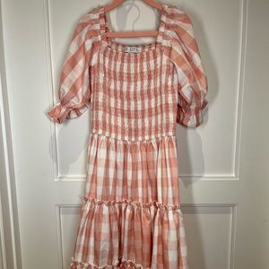 Plaid Fun Midi Dress! Beautiful Pink dress! perfect must have dress!